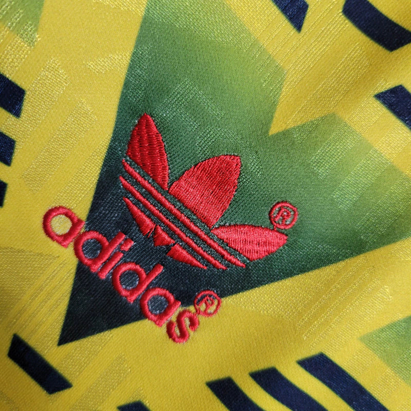 Camisa Retrô Arsenal II 91/93 - Masculina - Amarela com detalhes em verde e vermelho