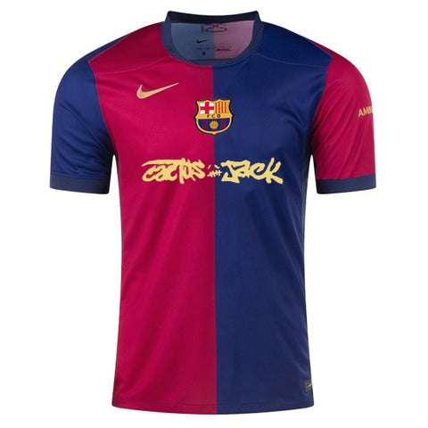 Camisa Barcelona Travis Scott I 24/25 - Torcedor - Azul e vermelha