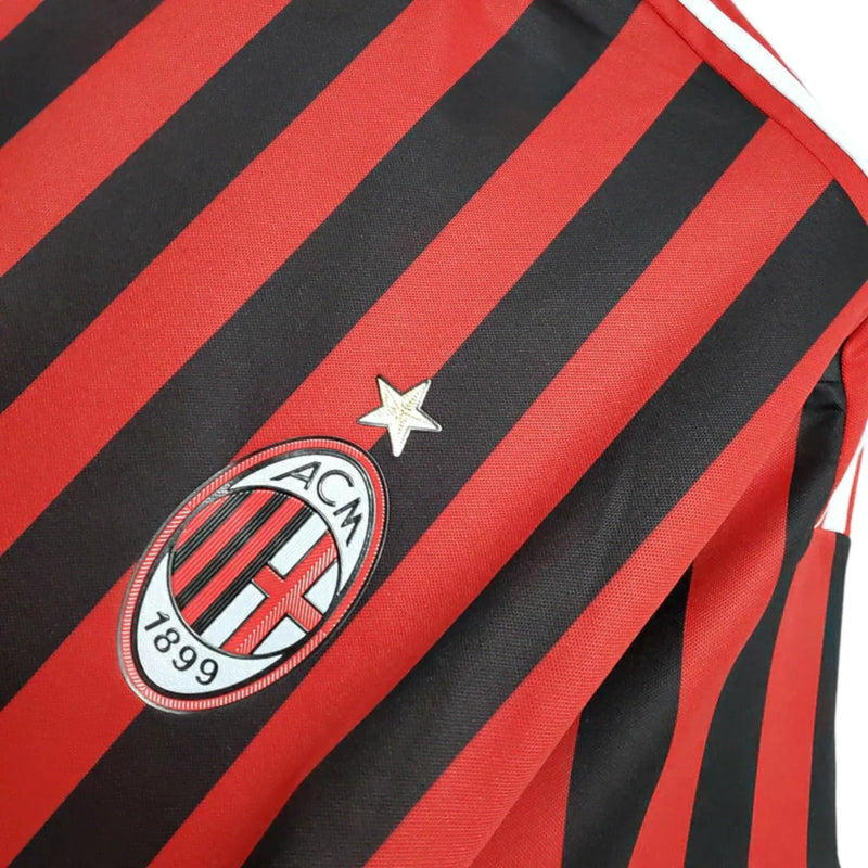 Camisa AC Milan Retrô 2011/2012 Vermelha e Preta - Home