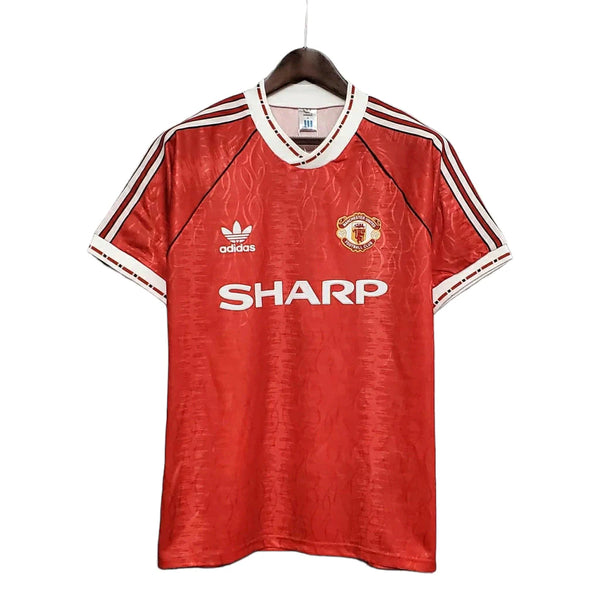 Camisa Retrô Manchester United I 1992 - Masculina - Vermelha com detalhes em branco