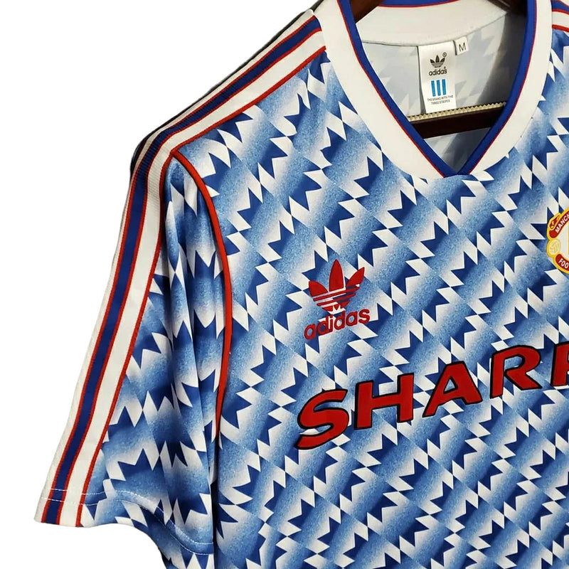 Camisa Manchester United Retrô 1990/1992 Azul e Branca