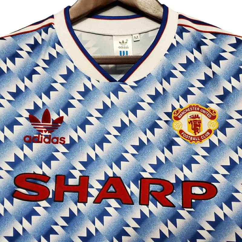 Camisa Manchester United Retrô 1990/1992 Azul e Branca