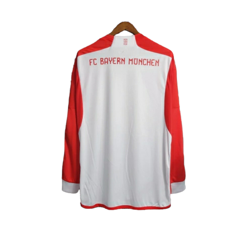 Camisa Bayern de Munique I 23/24 manga longa - Torcedor Masculina - Vermelha e branca