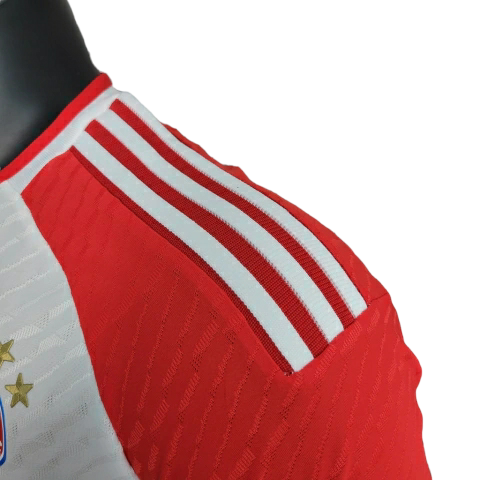 Camisa Bayern de Munique 23/24 - Jogador Masculina - Branca e vermelha