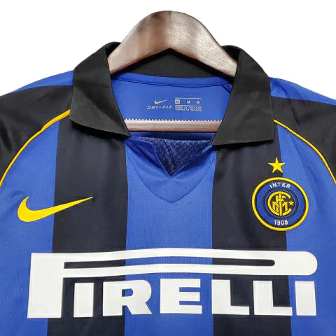 Camisa Retrô Inter de Milão I 2001/2002 - Masculina - Azul e preta