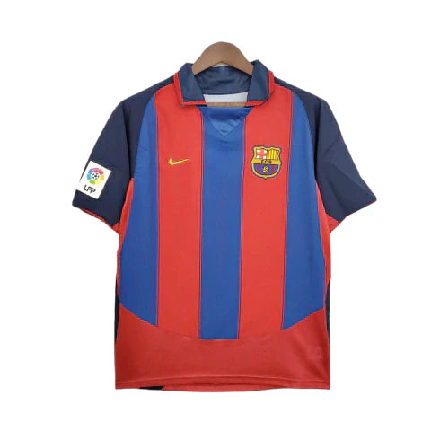 Camisa Barcelona Retrô 2003/2004 Azul e Grená