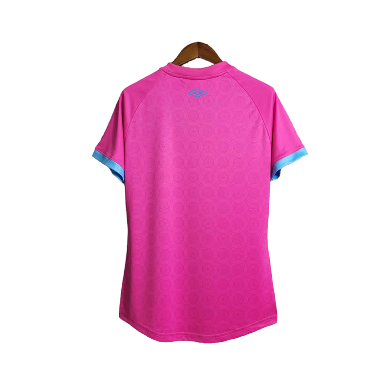 Camisa Grêmio Edição especial Outubro rosa 23/24 - Torcedor Umbro  - Rosa com detalhes em azul