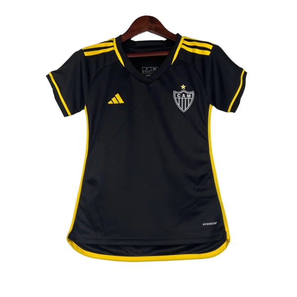 Camisa Atlético Mineiro Third 23/24 - Torcedor  Feminina - Preta e amarela