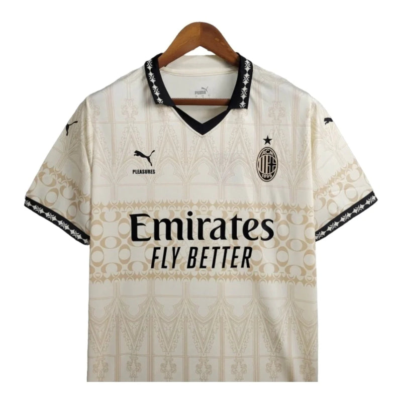 Camisa AC Milan Edição especial 24/25 - Torcedor Masculina - Bege com detalhes em preto