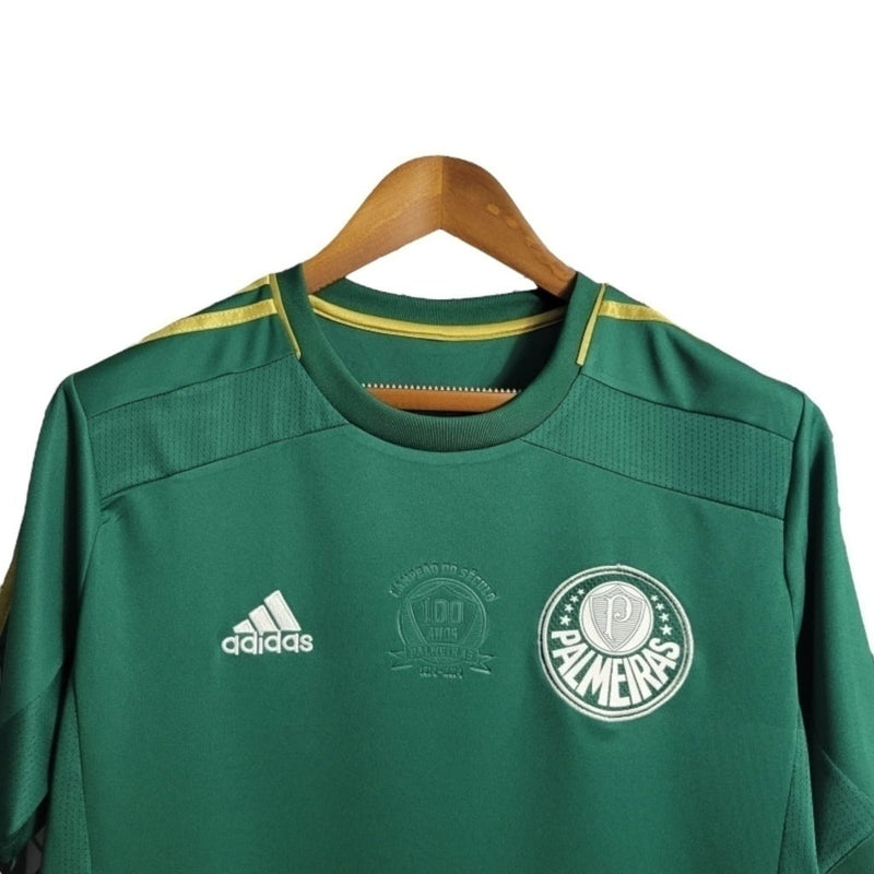Camisa Retrô Palmeiras Edição Aniversário de 100 anos 2014/2015 - Torcedor Masculina - Verde com detalhes em dourado