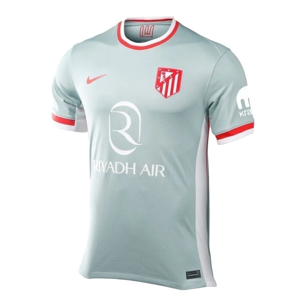 Camisa Atlético de Madrid II 24/25 - Torcedor Masculina - Cinza com detalhes em branco e vermelho