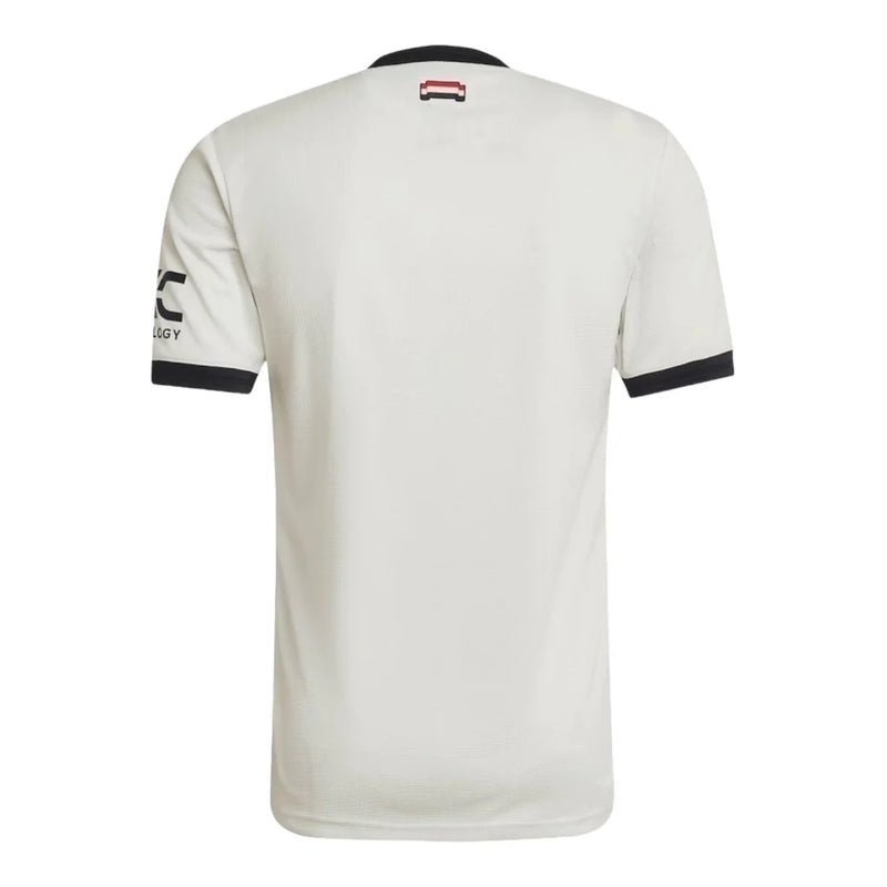 Camisa Manchester United III 24/25 - Torcedor Masculina - Branca com detalhes em preto e vermelho