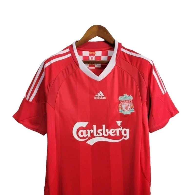Camisa Retrô Liverpool Edição Champions League I 2008/2009 - Masculina - Vermelha com detalhes em branco