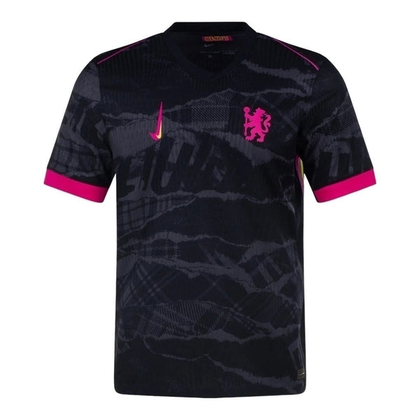 Camisa Chelsea III 24/25 - Torcedor Masculina - Preta com detalhes em rosa e amarelo e cinza