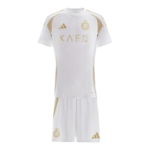 Kit Infantil Al-Nassr III 24/25 - Branca com detalhes em dourado