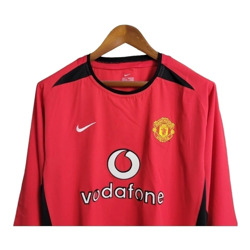 Camisa Retrô Manchester United I 2002/2004 manga longa - Masculina - Vermelha