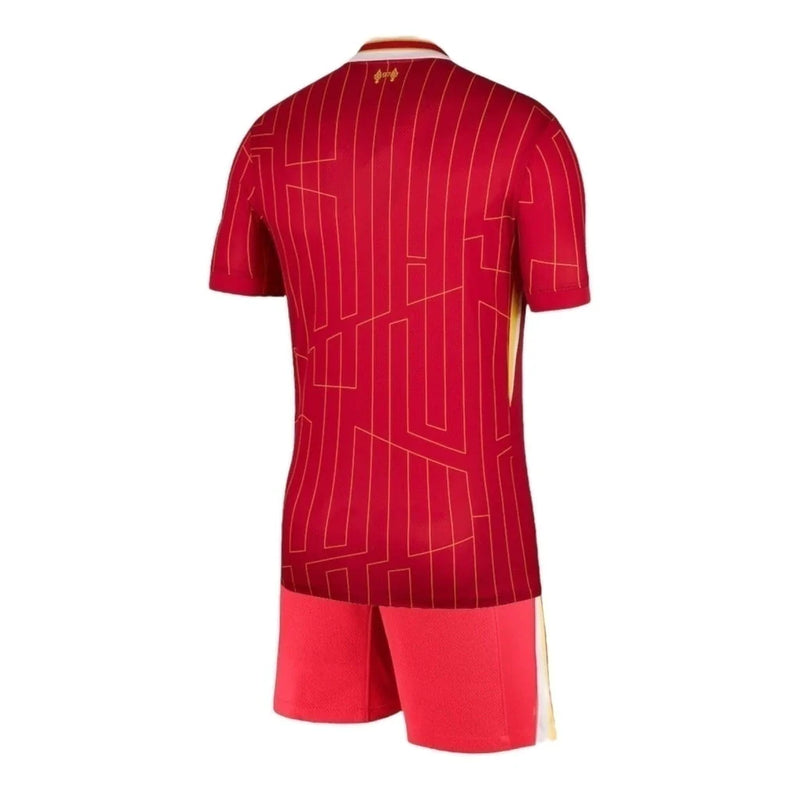Kit Infantil Liverpool I 24/25 - Vermelho com detalhes em amarelo