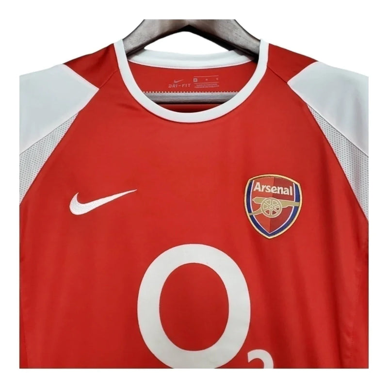 Camisa Retrô Arsenal I 02/04 - Masculina - Vermelha e branca