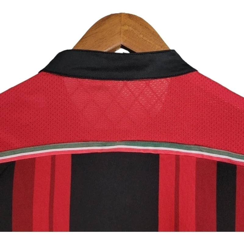 Camisa Retrô AC Milan I 2014/2015 - Masculina - Vermelha e preta com detalhes em branco