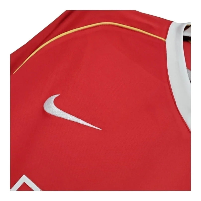 Camisa Retrô Manchester United I 2006/2007 manga longa - Masculina - Vermelha com detalhes em amarelo e branco