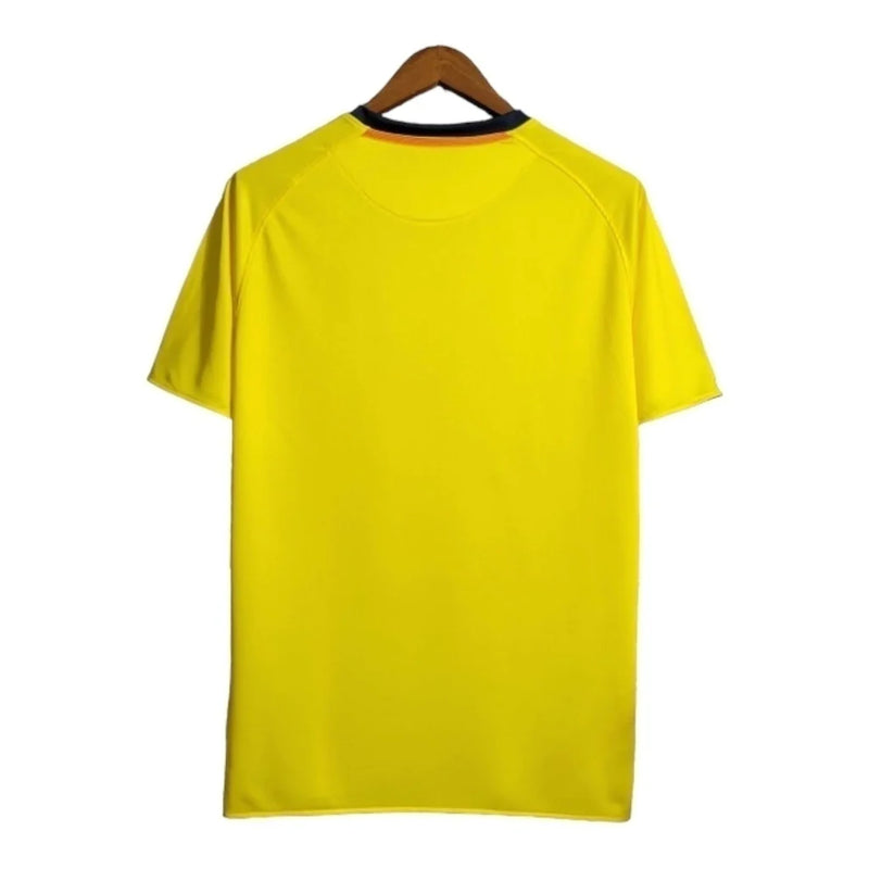Camisa Retrô FC Barcelona II 08/09 - Masculina - Amarela com detalhes em azul e vermelho