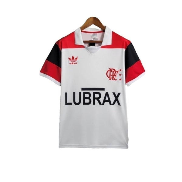 Camisa Retrô Flamengo II 1986 - Masculina - Branca com detalhes em vermelho