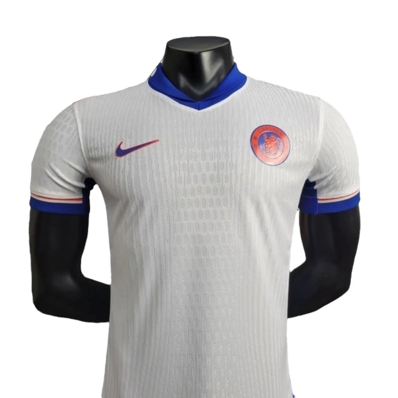 Camisa Chelsea II 24/25 - Jogador Masculina - Branca com detalhes em azul e laranja