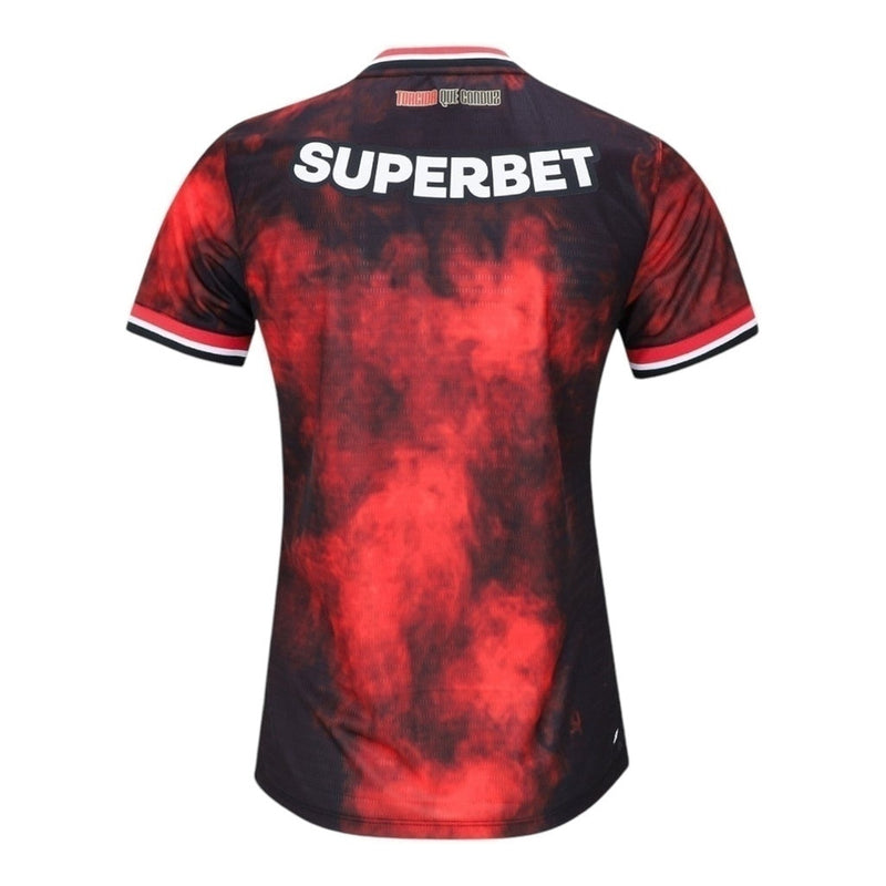 Camisa São Paulo III 24/25 - Torcedor Feminina - Vermelha e preta