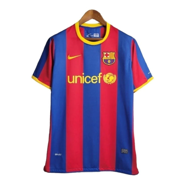 Camisa Retrô Barcelona I 10/11 - Masculina - Azul e vermelha com detalhes em amarelo