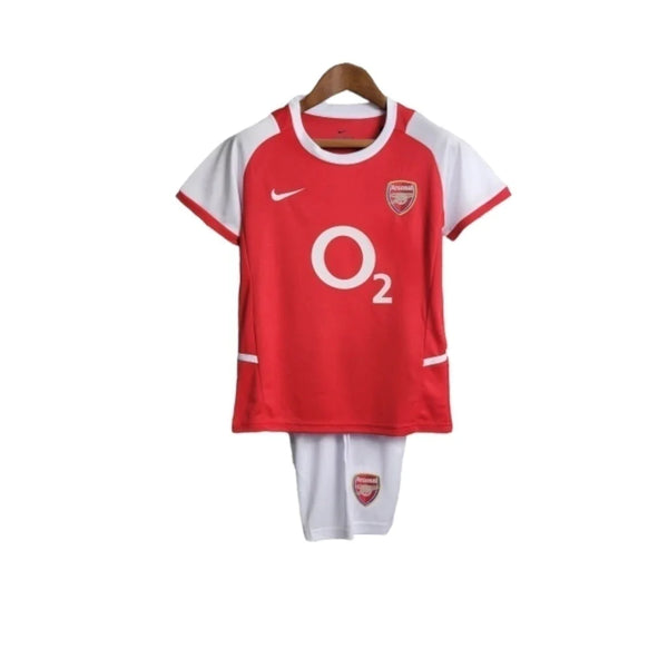 Kit Infantil Retrô Arsenal I 2002/2004 - Vermelho com detalhes em branco