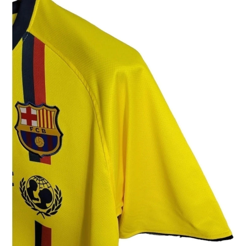 Camisa Retrô FC Barcelona II 08/09 - Masculina - Amarela com detalhes em azul e vermelho