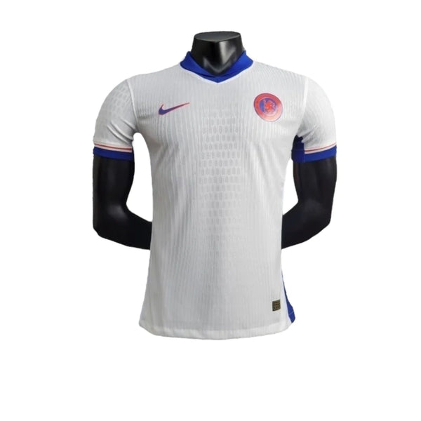 Camisa Chelsea II 24/25 - Jogador Masculina - Branca com detalhes em azul e laranja